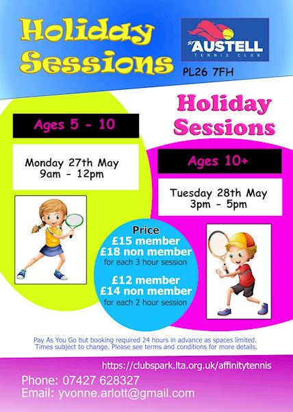 May Half Term Holiday Sessions