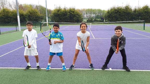 U10 Tennis match in May 2023 (Eesa, Zakaryia, Veronica, Leo
