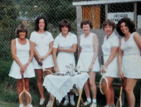 Creigiau Tennis Club women team players in the late 1970’s
