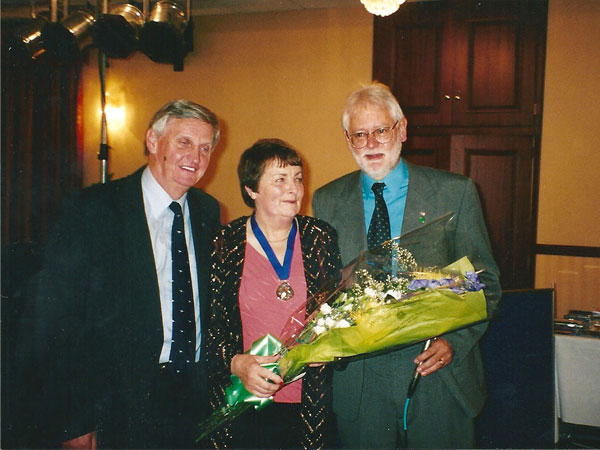 September 2000, Grove LTC Centenary Dinner at Bramall lane, Left to right, Alex Ritchie, Joyce Nowell, Dave Turner