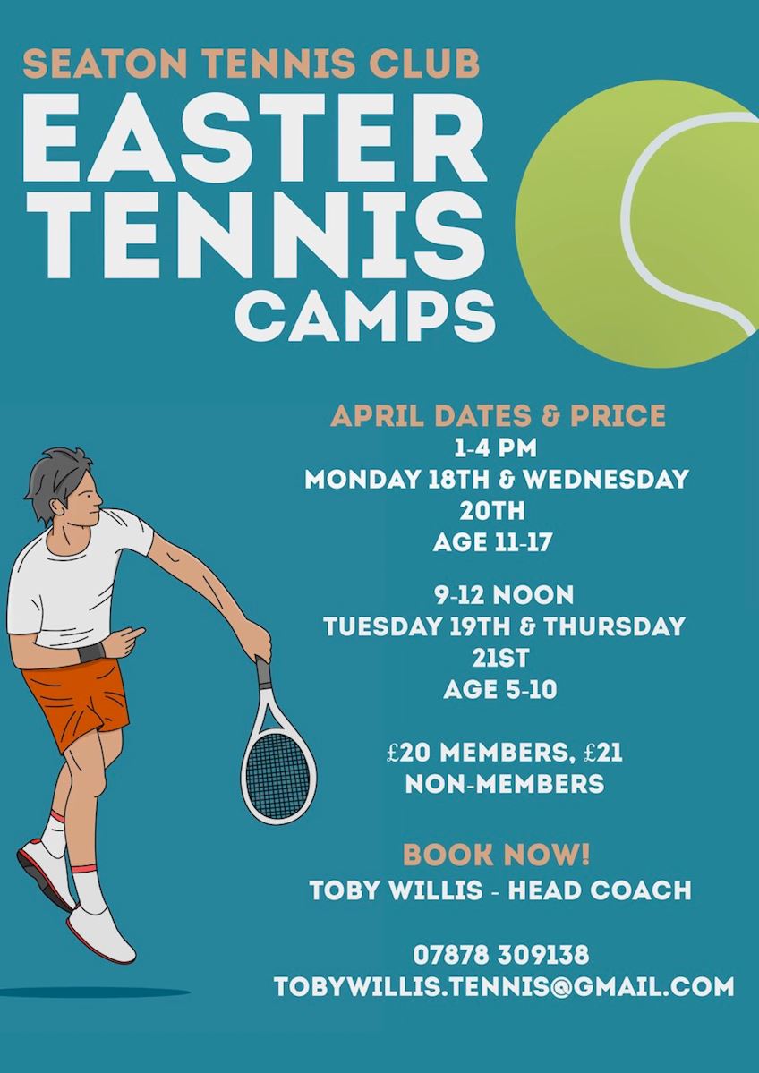 Easter tennis camps poster